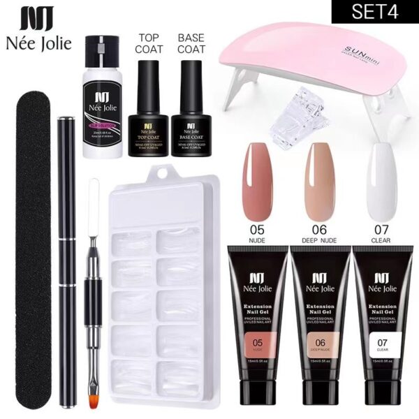 Nail Gel Set 6W LED Lamp Full Manicure Set Quick Extension Nail Kit Gel Building Polygels Set For Nails Tool Kit Nail Art Kit - Image 22