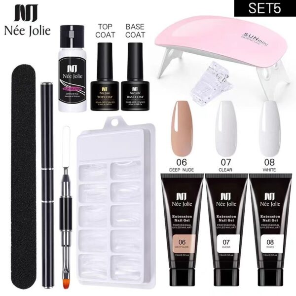 Nail Gel Set 6W LED Lamp Full Manicure Set Quick Extension Nail Kit Gel Building Polygels Set For Nails Tool Kit Nail Art Kit - Image 3