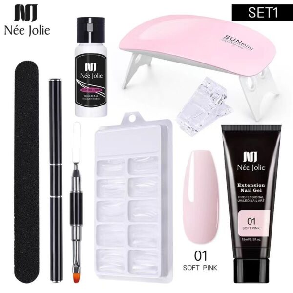 Nail Gel Set 6W LED Lamp Full Manicure Set Quick Extension Nail Kit Gel Building Polygels Set For Nails Tool Kit Nail Art Kit - Image 5