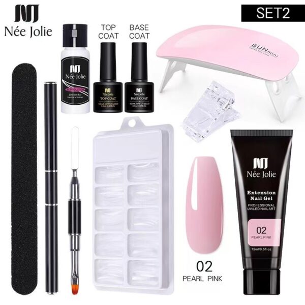 Nail Gel Set 6W LED Lamp Full Manicure Set Quick Extension Nail Kit Gel Building Polygels Set For Nails Tool Kit Nail Art Kit - Image 21