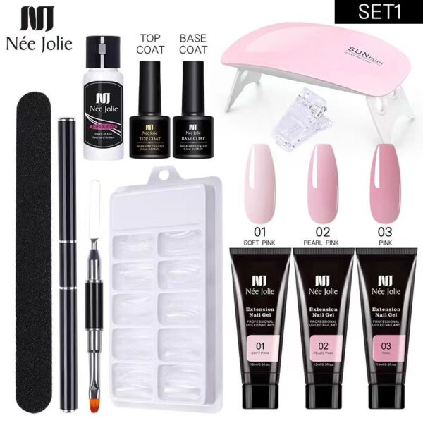 Nail Gel Set 6W LED Lamp Full Manicure Set Quick Extension Nail Kit Gel Building Polygels Set For Nails Tool Kit Nail Art Kit - Image 6